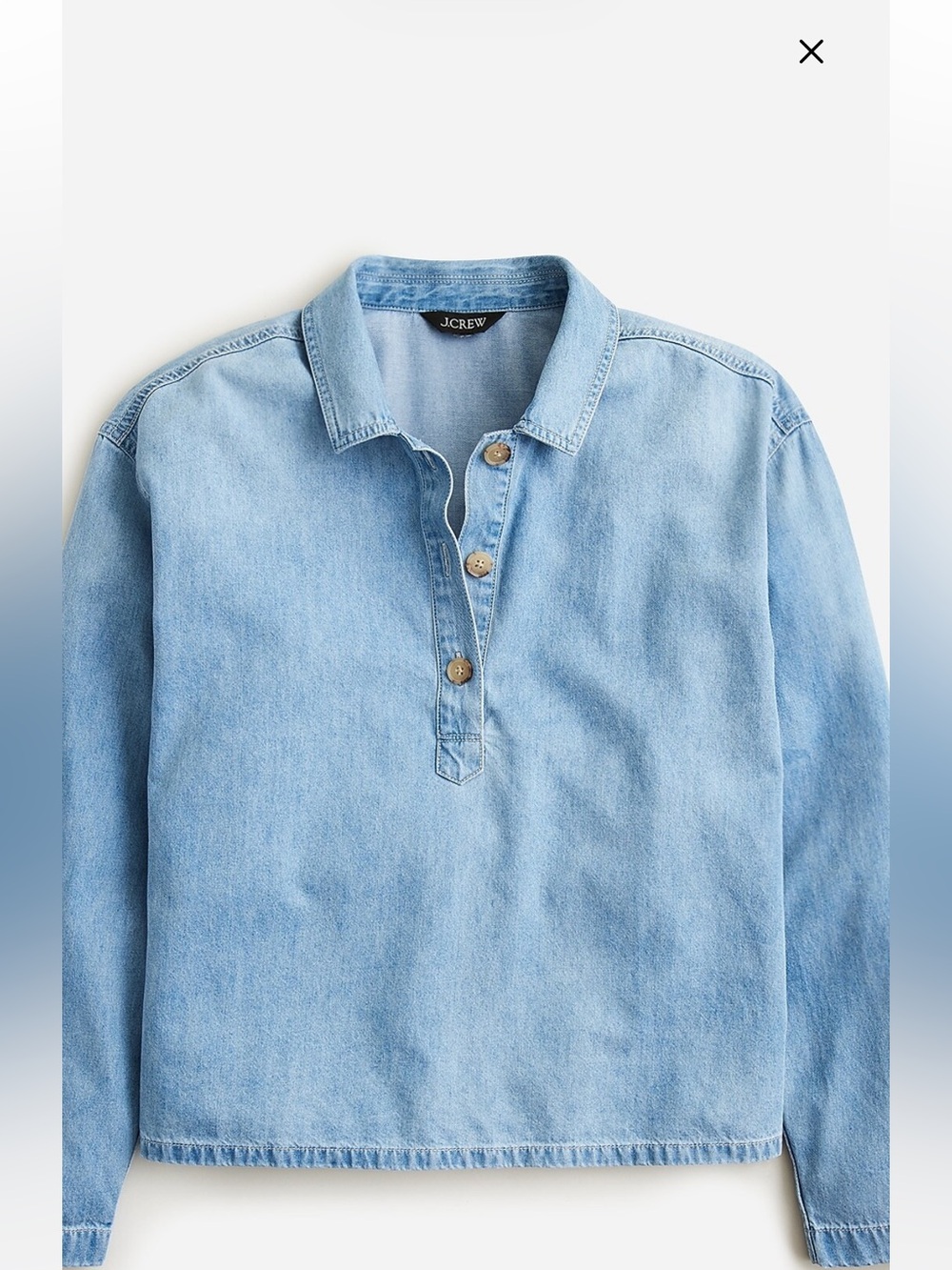 J. Crew Chambray Popover Shirt